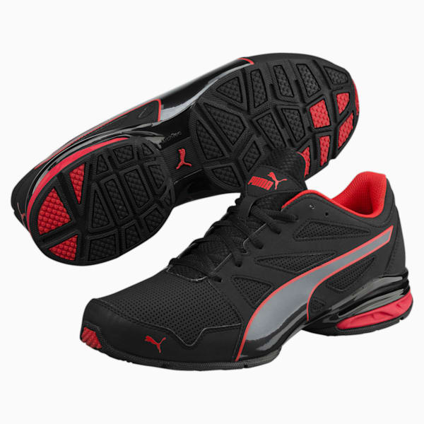 Tazon Modern Men's Running Shoes, Puma Black-Flame Scarlet, extralarge-AUS
