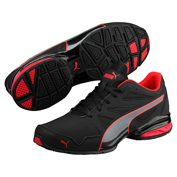 Tazon Modern Men's Running Shoes, Puma Black-Flame Scarlet, extralarge-IND