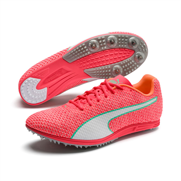 evoSPEED Distance 8 Women's Track Spikes, Ignite Pink-Puma White-Green Glimmer, extralarge