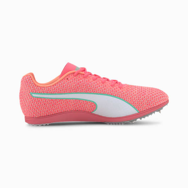 evoSPEED Distance 8 Women's Track Spikes, Ignite Pink-Puma White-Green Glimmer, extralarge