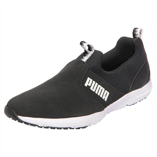 PUMA Flex XT Slip On Women's Training Shoes, Puma Black-Puma White, extralarge-IND