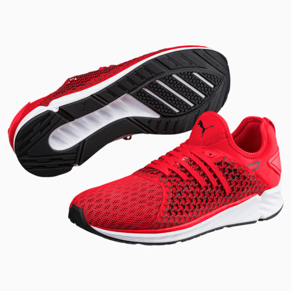 IGNITE 4 NETFIT Men's Running Shoes, Flame Scarlet-Puma Black, extralarge-IND