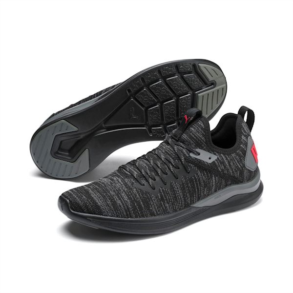 IGNITE Flash evoKNIT Men's Training Shoes, Puma Black-CASTLEROCK-High Risk Red, extralarge