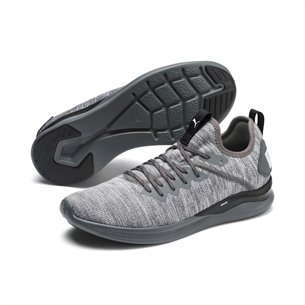 IGNITE Flash evoKNIT Men's Training Shoes, CASTLEROCK-Puma Black-Puma White, extralarge