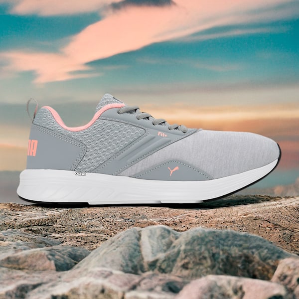 NRGY Comet Running Shoes, Quarry-Soft Fluo Peach, extralarge-IND