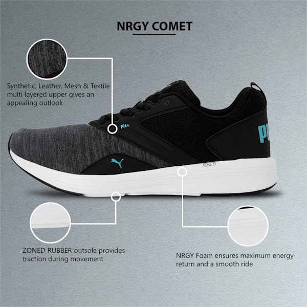 NRGY Comet Unisex Running Shoes, Peacoat-Puma White, extralarge-IND