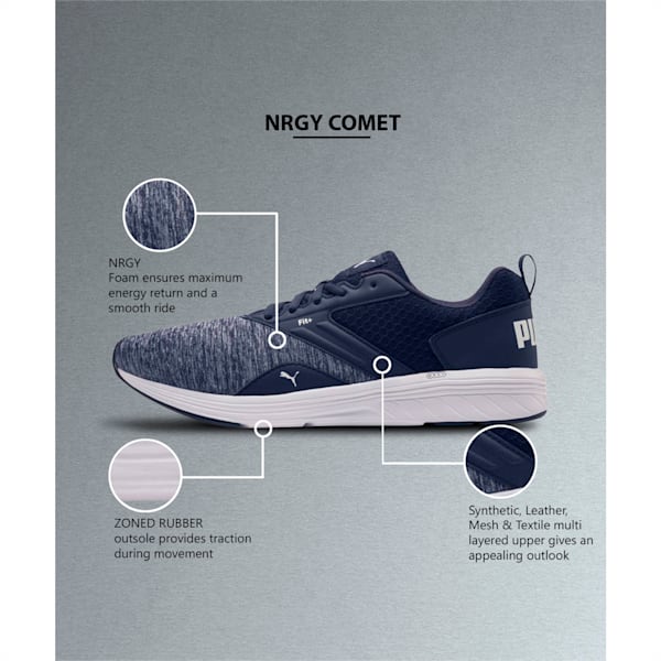 NRGY Comet Unisex Running Shoes, Puma Black-Milky Blue