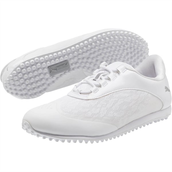 Summer Cat Sport Women’s Golf Shoes, White-Silver-High Rise, extralarge