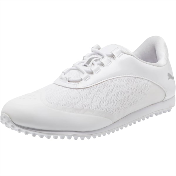 Summer Cat Sport Women’s Golf Shoes, White-Silver-High Rise, extralarge