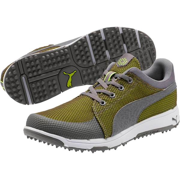 GRIP Sport Tech Men’s Golf Shoes, QUIET SHADE-QUIET SHADE-Acid Lime, extralarge