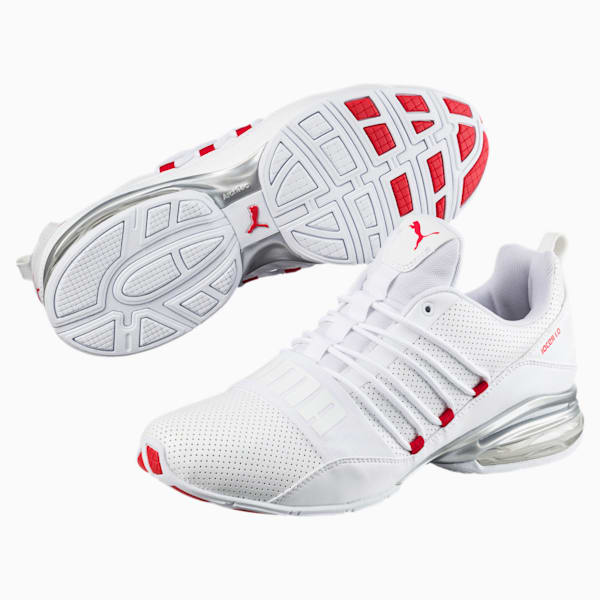 Cell Regulate Men's Running Shoes, Puma White-High Risk Red, extralarge