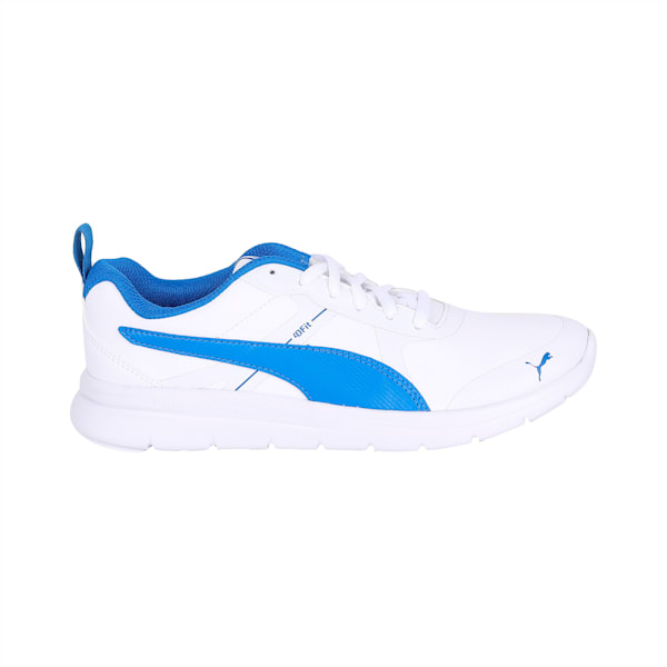 PUMA Flex Essential Youth Shoes, Puma White-Strong Blue, extralarge-IND