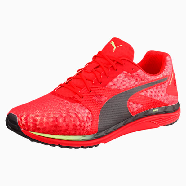 Speed 300 IGNITE 3 Men's Running Shoes, Red Blast-Puma Black-Fizzy Yellow, extralarge-IND