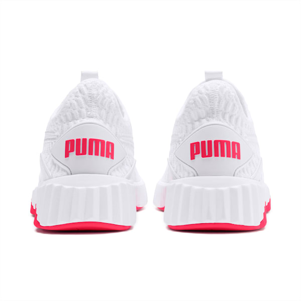 Defy Women's Training Shoes, Puma White-Pink Alert, extralarge