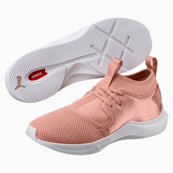 Phenom Satin Lo En Pointe Women's Training Shoes, Peach Beige-Puma White, extralarge-IND