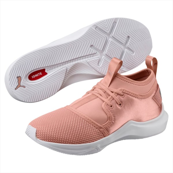 Phenom Satin Lo En Pointe Women's Training Shoes, Peach Beige-Puma White, extralarge-IND