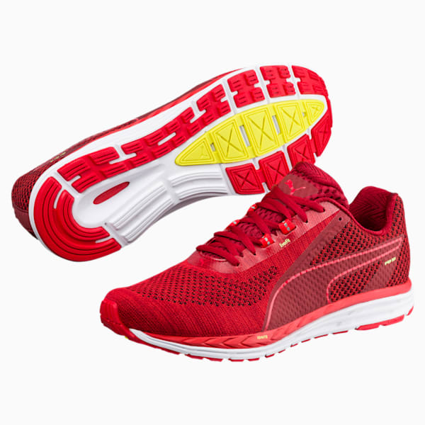 Speed 500 IGNITE 3 Men's Running Shoes, Flame Scarlet-Fizzy Yellow, extralarge-IND