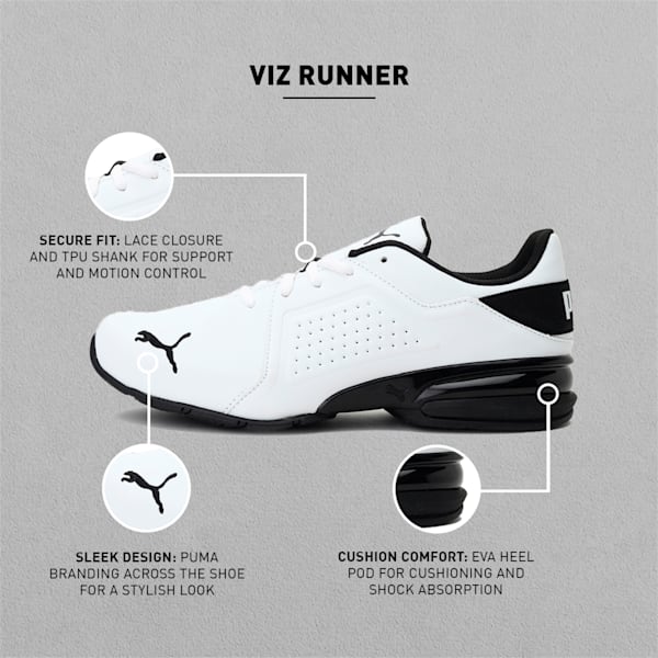 Viz Runner Men's Shoe, Puma White-Puma Black