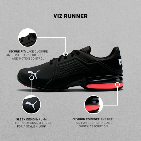 Viz Runner Men's Running Shoes, Puma Black-Puma White, extralarge-IND