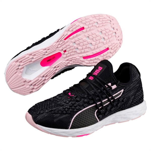 SPEED RACER Women’s Running Shoes, Black-WinsomeOrchid-KPINK, extralarge-IND