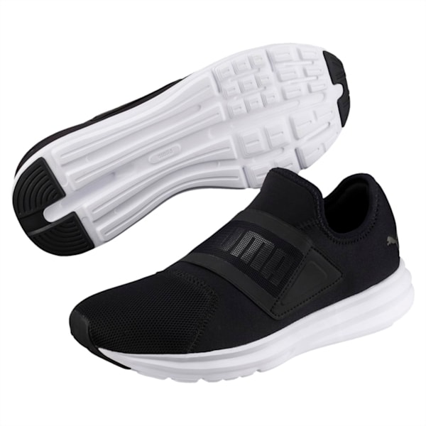 Enzo Strap 2 Running Shoes, Puma Black-Puma White, extralarge-IND