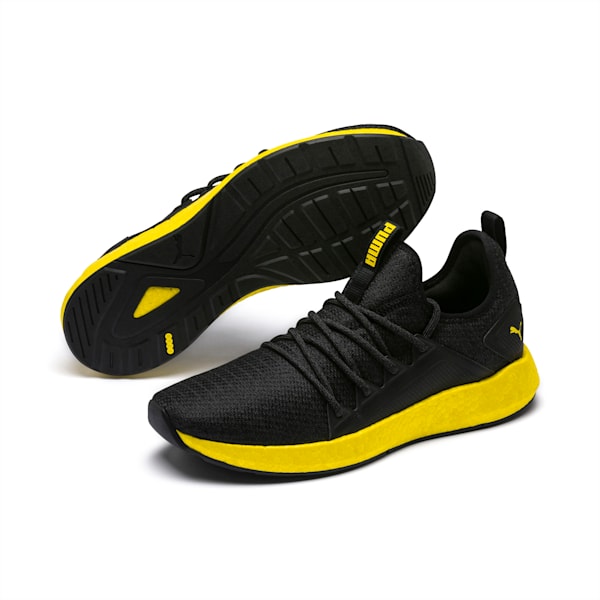 NRGY Neko Knit Men's Running Shoes, Puma Black-Blazing Yellow, extralarge