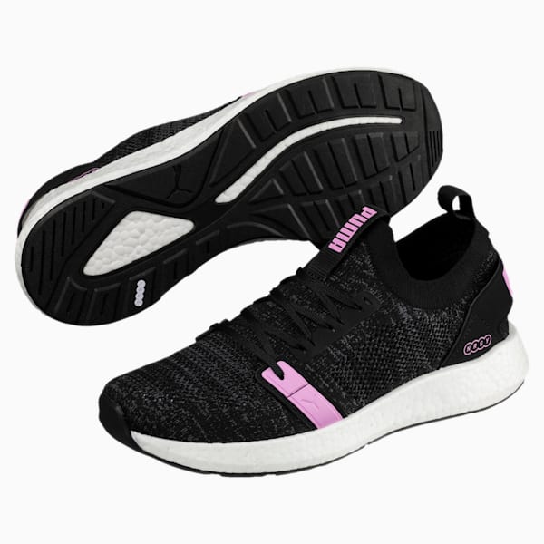 NRGY Neko Engineer Knit Women's Running Shoes, Puma Black-Iron Gate-Orchid, extralarge