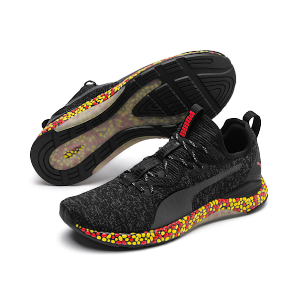 HYBRID Runner Men’s Running Shoes, Puma Black-High Risk Red-Blazing Yellow, extralarge