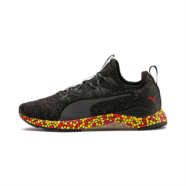 HYBRID Runner Men’s Running Shoes, Puma Black-High Risk Red-Blazing Yellow, extralarge