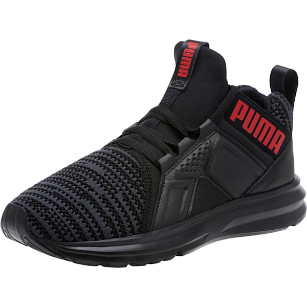 Enzo Bold Knit Sneakers JR, Puma Black-Asphalt, extralarge