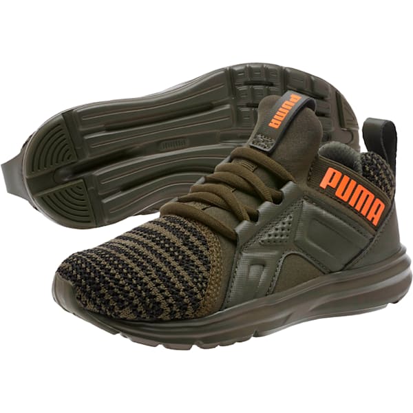 Enzo Bold Knit AC Little Kids' Shoes, Forest Night-Puma Black, extralarge