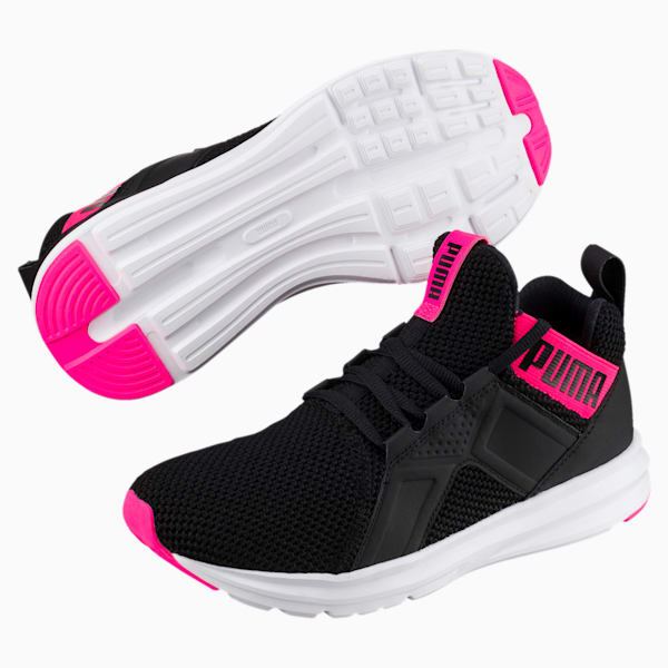 Enzo Weave Women's Sneakers, Puma Black-SHOCKING PINK, extralarge