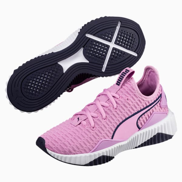 Defy Girls’ Training Shoes JR, Orchid-Puma White-Peacoat, extralarge