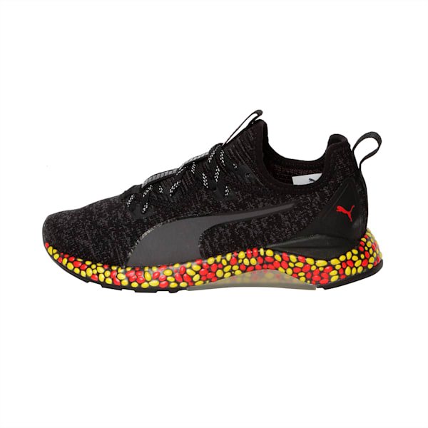 Hybrid Runner Kids' Shoes, Black-Red-Blazing Yellow, extralarge-IND