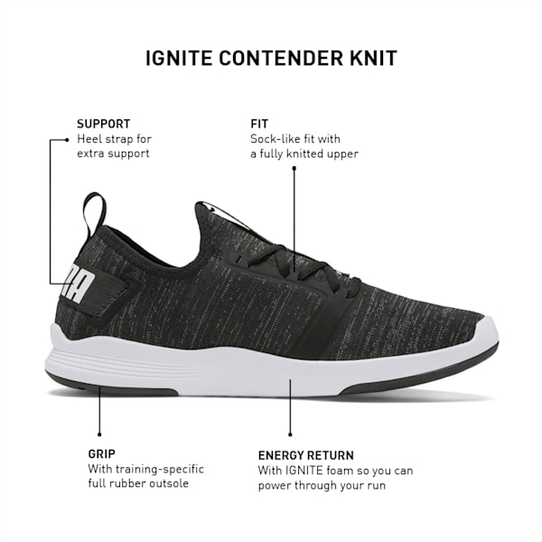 IGNITE Contender Knit Men's Running Shoes, Puma Black-Puma White