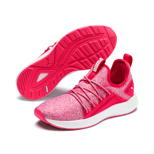 NRGY Neko Knit Running Shoes JR, Nrgy Rose-Puma White, extralarge