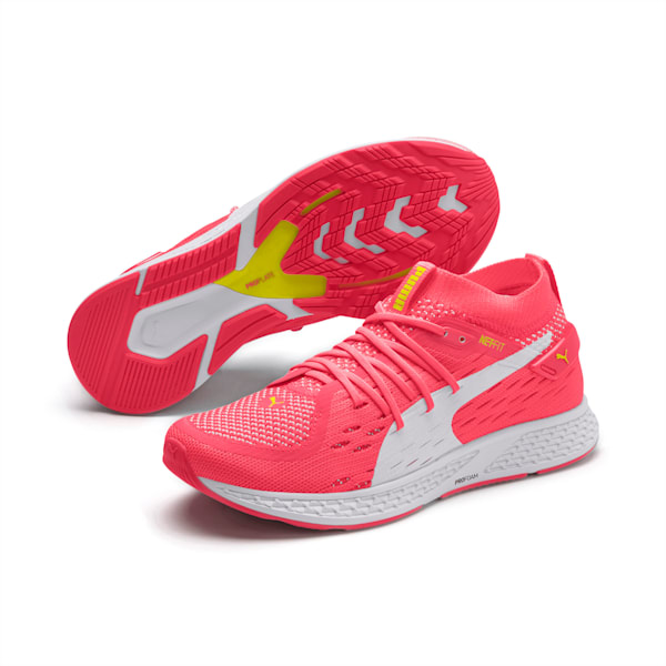 SPEED 500 Women's Running Shoes, Pink Alert-White-Yellow, extralarge