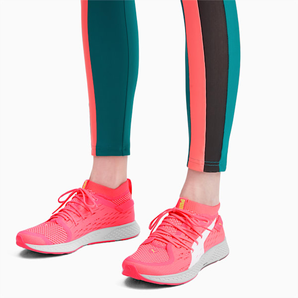 SPEED 500 Women's Running Shoes, Pink Alert-White-Yellow, extralarge