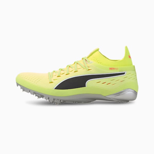 evoSPEED NETFIT Sprint 2 Track Spikes, Fizzy Yellow-Puma Black-Nrgy Peach, extralarge