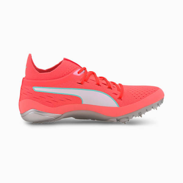 evoSPEED NETFIT Sprint 2 Track Spikes, Ignite Pink-Puma White-Green Glimmer, extralarge