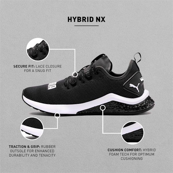 Hybrid NX Men's Running Shoes, Puma Black-Puma White, extralarge-IND