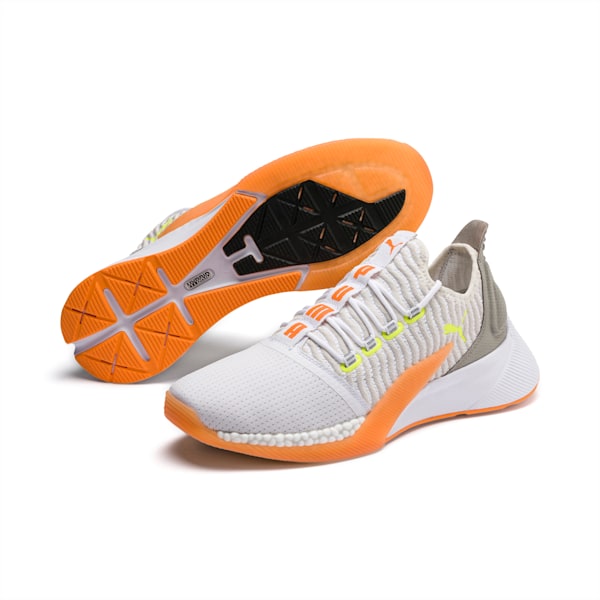 Xcelerator Daylight Men's Running Shoes, Puma White-Vaporous Gray-Orange Pop-Fizzy Yellow, extralarge