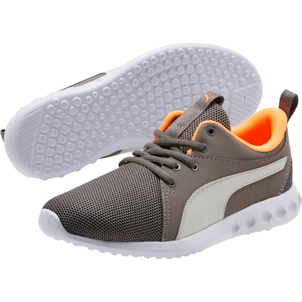 Carson 2 Casual Sneakers JR, Charcoal Gray-Glacier Gray-Orange Pop, extralarge