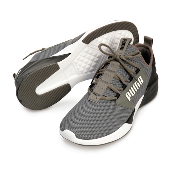 Tenis Retaliate Running para hombre, CASTLEROCK-Puma Black-Puma White, extralarge