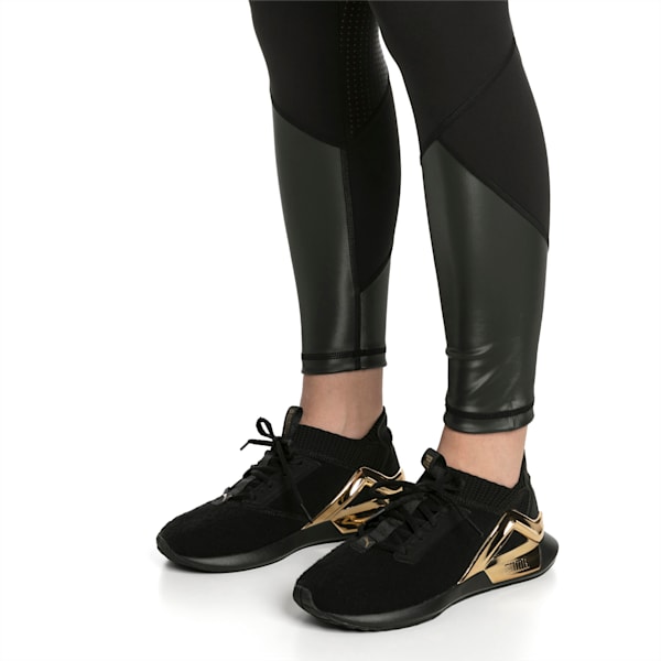 Rogue Metallic Women’s Running Shoes, Puma Black-Metallic Gold, extralarge