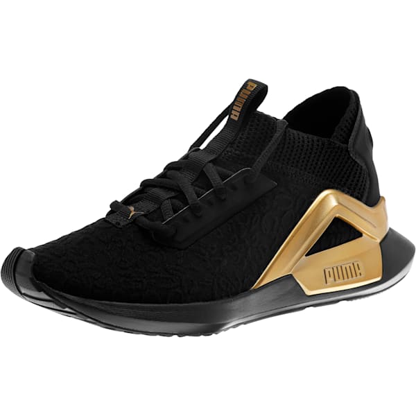 Rogue Metallic Women’s Running Shoes, Puma Black-Metallic Gold, extralarge