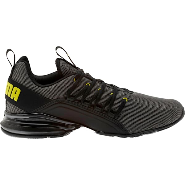 Axelion Mesh Men's Training Shoes, Charcoal Gray-Blazing Yellow, extralarge