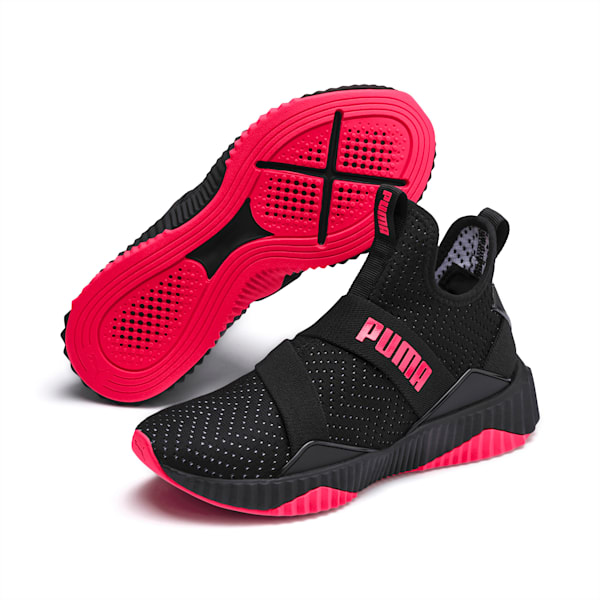 Defy Mid Core Women’s Training Shoes, Puma Black-Pink Alert, extralarge