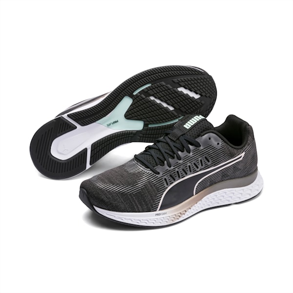 SPEED Sutamina Women's Running Shoes, Black-Fair Aqua-White, extralarge-IND