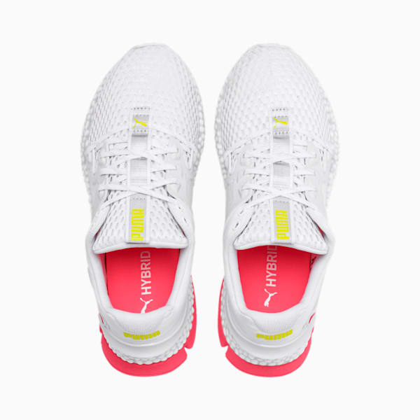 HYBRID Sky Women's Running Shoes, Wh-Pink Alert-Yellow Alert